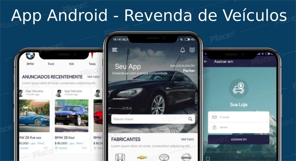 Aplicativo Classificados Veículos Android com Administração em português Mensal